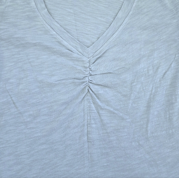 Wilt🥀 Dusty Blue💙-Grey🩶 Slub Knit V-Neck Top - NWT - Picture 9 of 15